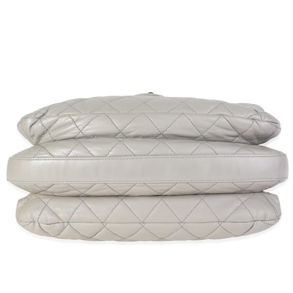 Chanel Gray Quilted Lambskin 3 Accordion Maxi Flap Bag - Picture 5 of 8